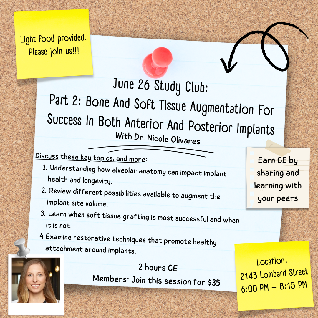 June 26 Study Club: Part 2: Bone and Soft Tissue Augmentation for Success in Both Anterior and Posterior Implants